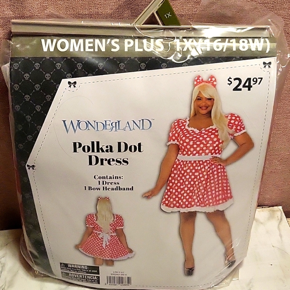 SALE! Wonderland polka dot dress costume 1X